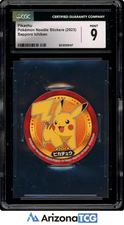 Pokemon 2023 Pikachu Pokemon Noodle Stickers Sapporo Ichiban Japanese CGC 9 - Image 1