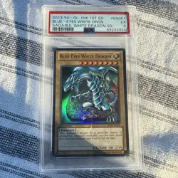 2013 Yugioh SDBE-EN001 Blue Eyes White Dragon Ultra Rare Holo 1st Edition PSA 5 - Image 1