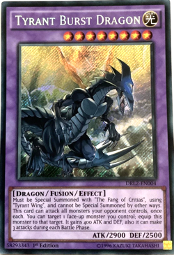 Tyrant Burst Dragon DRL2-EN004 Secret Rare 1st Edition HOLO YuGiOh TCG Card - Image 1