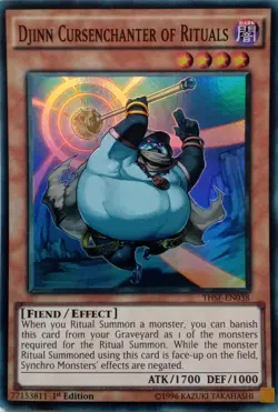 THSF-EN038 DJINN CURSENCHANTER OF RITUALS SUPER RARE 1ST EDITION YuGiOh CARD - Image 1