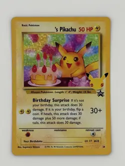 Birthday Pikachu Holo 24 Celebrations Classic Collection Pokemon Card TCG NM - Image 1