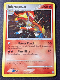 Infernape 5/130 Diamond & Pearl Pokemon Card Holo Foil Rare Holo Bleed Swirl LP - Image 1