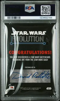 2016 TOPPS STAR WARS EVOLUTION SKETCH CARDS BOBA FETT DAVID RABBITTE PSA 8 - Image 2