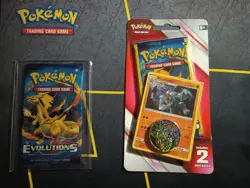 2 New Pokemon XY Evolutions Charizard 2019 Machamp Blister Booster Pack Card Lot - Image 1