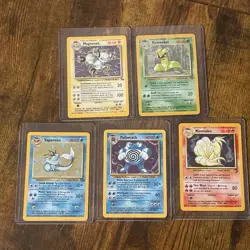 Lot Of 5 Vintage Pokemon Holo Cards | Ninetales, Vaporeon, Poliwhirl, And More - Image 2