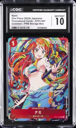 2024 ONE PIECE PROMO CARDS - PRB STORAGE BOX - JPN NAMI CGC 10 GEM MINT - Image 1
