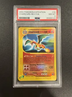 Pokemon TCG Charizard Rare Reverse Holo Card 40/165 Expedition PSA 8 - Image 1