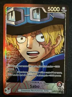 One Piece Card Game Sabo Alternate Art Leader OP13-004 Carrying on his Will - Image 1