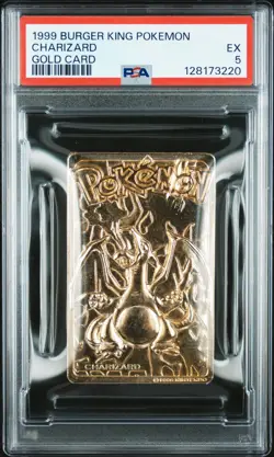 1999 BURGER KING POKEMON GOLD CARDS CHARIZARD PSA 5 - Image 1
