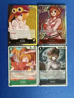 Koala One Piece TCG 4-card lot PRB01/OP05 Super Rare+OP12 Leader/Rare - PWE - Image 1