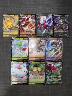 Pokemon TCG V Lot of 10 Cards LP/NM - Darkrai, Pikachu, Lycanroc, Shaymin, etc - Image 1