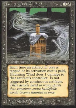 MTG English Haunting Wind Medium Play Normal Antiquities - Image 1