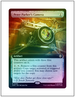 1x Peter Parker's Camera, Extended Art Foil, Magic MTG NM - Image 1
