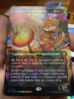 Hazel of the Rootbloom (Borderless) (Raised Foil) Commander: Bloomburrow Foil - Image 2