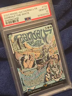 2023 MTG Lord of the Rings #732 Gandalf The White Showcase Gem Mint PSA 10 - Image 3