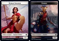 MTG - Human Soldier Token Zombie Token - Foil, Theros Beyond Death - Image 1