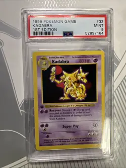 1999 Pokemon TCG Base Set 1st Edition Kadabra (32/102) PSA 9 MINT - Image 1