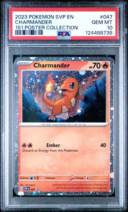 2023 POKEMON SVP EN-SV PROMO 151 POSTER COLLECTION #047 CHARMANDER PSA 10 - Image 1