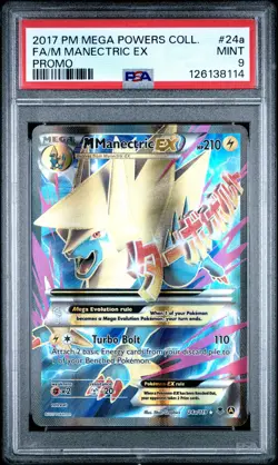2017 POKEMON MEGA POWERS COLLECTION PROMO #24A FULL ART/M MANECTRIC EX PSA 9 - Image 1