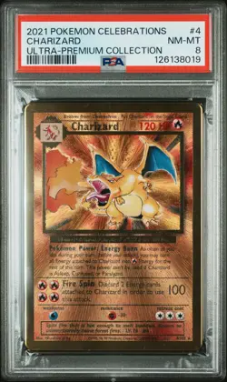 2021 POKEMON CELEBRATIONS ULTRA-PREMIUM COLLECTION #4 CHARIZARD PSA 8 - Image 1