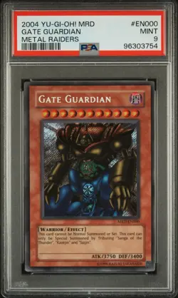 PSA 9 MINT 2004 EN Variant Gate Guardian MRD-EN000 Secret Rare *3754 Yugioh - Image 1