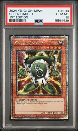 2024 Yu-Gi-Oh Green Gadget MP24-EN014 Quarter Century SR PSA 10 (Aug 25) - Image 1