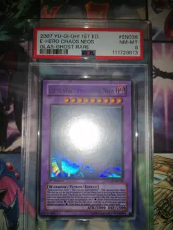 YU-GI-OH! Elemental Hero Chaos Neos Ghost Rare 1st Edition Psa 8 - Image 1