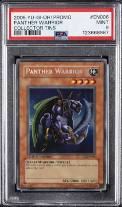 2005 YU-GI-OH! PROMO COLLECTOR TINS #EN006 PANTHER WARRIOR PSA 9 - Image 1