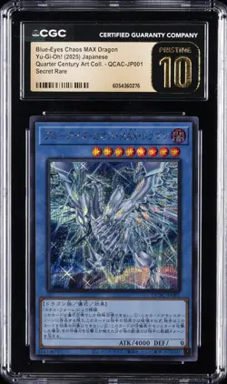 2025 YU-GI-OH! JAPANESE #QCAC-JP001 BLUE-EYES CHAOS MAX DRAGON CGC 10 PRISTINE - Image 1