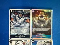 Monkey.D.Garp One Piece TCG 4-card lot OP12 Super Rare+OP02 Rare+more ships PWE - Image 3