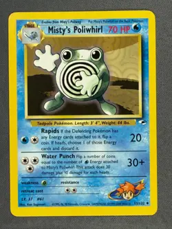Misty's Poliwhirl 53/132 Gym Heroes Series Uncommon Stage 1 Pokemon Card NM - Image 1