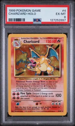 Charizard Holo 2/102 1999 Pokemon Card PSA 6 Base Set Unlimited TCG CCG WOTC - Image 1