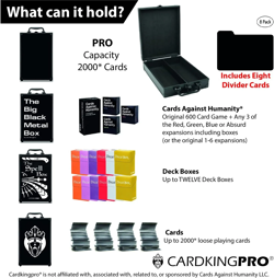 CARDKINGPRO NO LOGO | PRO | 2000 Sports Pokemon TCG Game Card Storage Case Black - Image 5