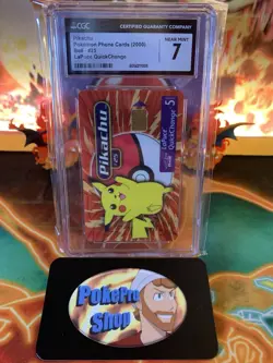 2000 Pokemon Bell Phone Card Pikachu #25 - CGC 7 Near Mint POP 2 - Image 1