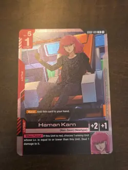 Gundam TCG Card Game Dual Impact Foil Rare GD02 R-091 Haman Karn Pilot Neo Zeon - Image 1