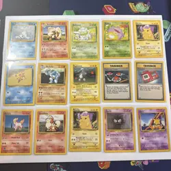 Vintage Pokemon Card Lot (15) - WOTC Base Set Unlimited LP-MP+ - Image 1