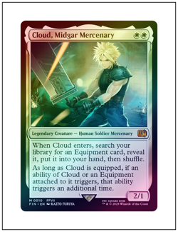 1x Cloud, Midgar Mercenary, Foil 0010, Final Fantasy, Magic MTG NM - Image 1