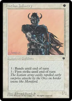 ICATIAN INFANTRY x4 (ver 1) mtg NM Fallen Empires Common UNPLAYED Beard - Image 1