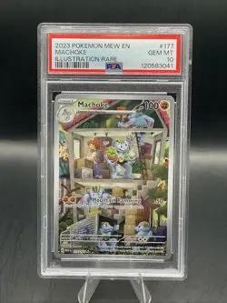 2023 POKEMON MEW EN-151 ILLUSTRATION RARE #177 MACHOKE PSA 10 - Image 1
