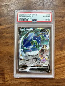 2021 Pokemon Evolving Skies Rayquaza V Alt Art 194 194/203 PSA 10 Gem Mint - Image 1