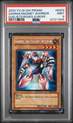 PSA 9 MINT Gamma the Magnet Warrior DOR-E003 Secret Rare Promo *1645 Yugioh - Image 1