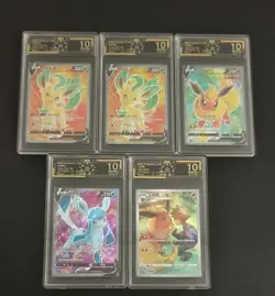 5 Lot OCD 10 Pokemon TCG Chinese Card CHR SR Holo Flareon Glaceon Graded SQ - Image 1