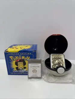 Pokemon Burger King 23k Gold Plated Pikachu Trading Card Sealed but open box - Image 1