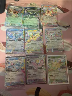 9 Card Eeveelution EX Complete Set NM Prismatic Evolutions PROMO Stamps English - Image 1