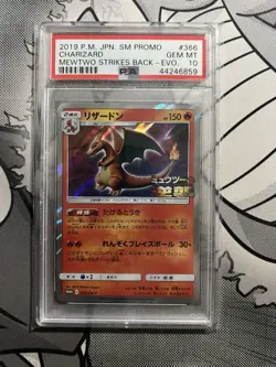 PSA 10 Charizard Promo 366/SM-P Mewtwo Strikes Back 2019 Pokemon Card Japanese - Image 1