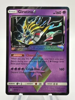 Giratina 58/156 - Sun & Moon Ultra Prism Holo Rare Pokemon Card - Image 1