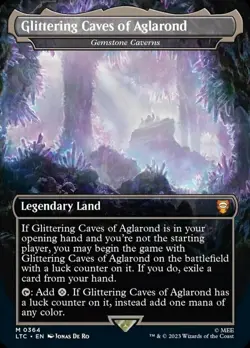 MTG Glittering Caves of Aglarond - Gemstone Caverns - Foil - Borderless, NM-Mint - Image 1