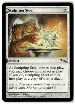 MTG Sculpting Steel - Mirrodin Moderately Played English - Image 1