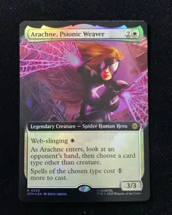 2025 Magic The Gathering Marvel EN Borderless Foil Arachne Psionic Weaver AK001 - Image 1