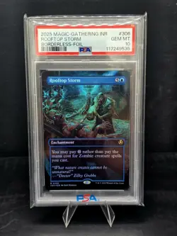2025 Magic The Gathering Rooftop Storm Borderless Foil PSA 10 - Image 1
